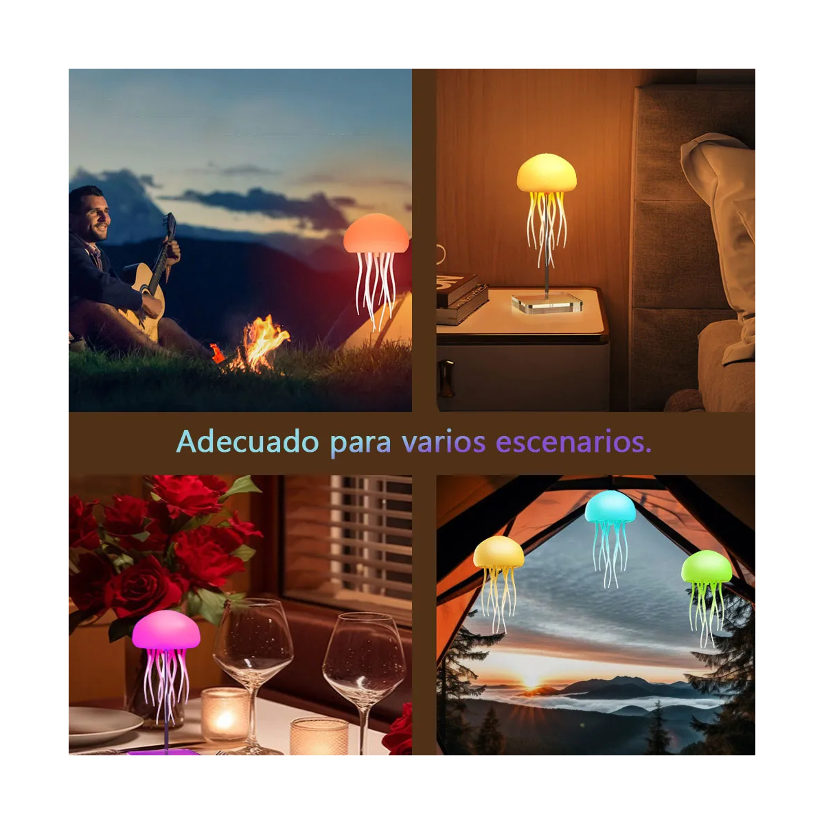 Lámpara De Medusa Con Control De Sonido Luz Led Multicolor