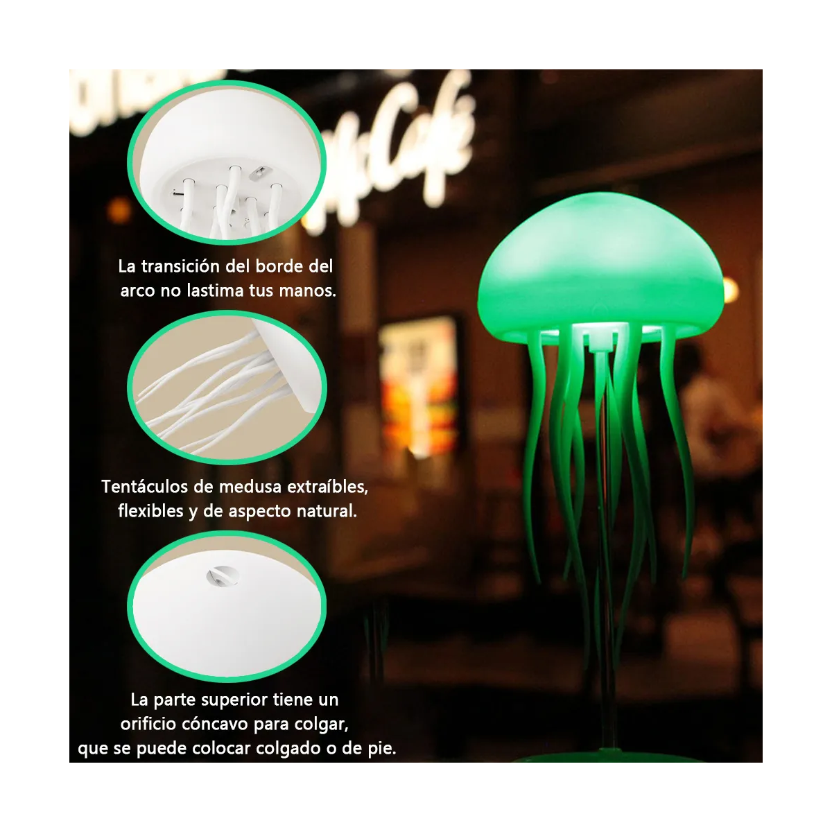 Lámpara De Medusa Con Control De Sonido Luz Led Multicolor