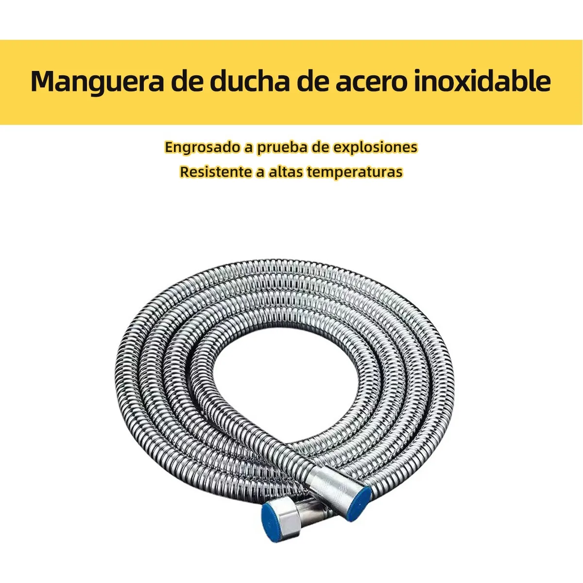 Regadera Mano Alta Presión Con Cabezal De Teléfono Y 8 Modos Blanco