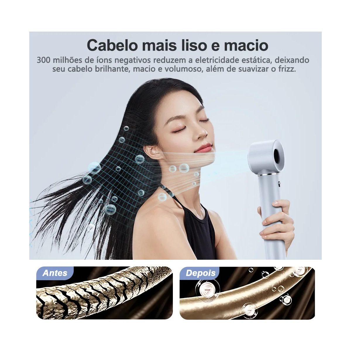 Secadora de cabello Potencia 1300W Plateado