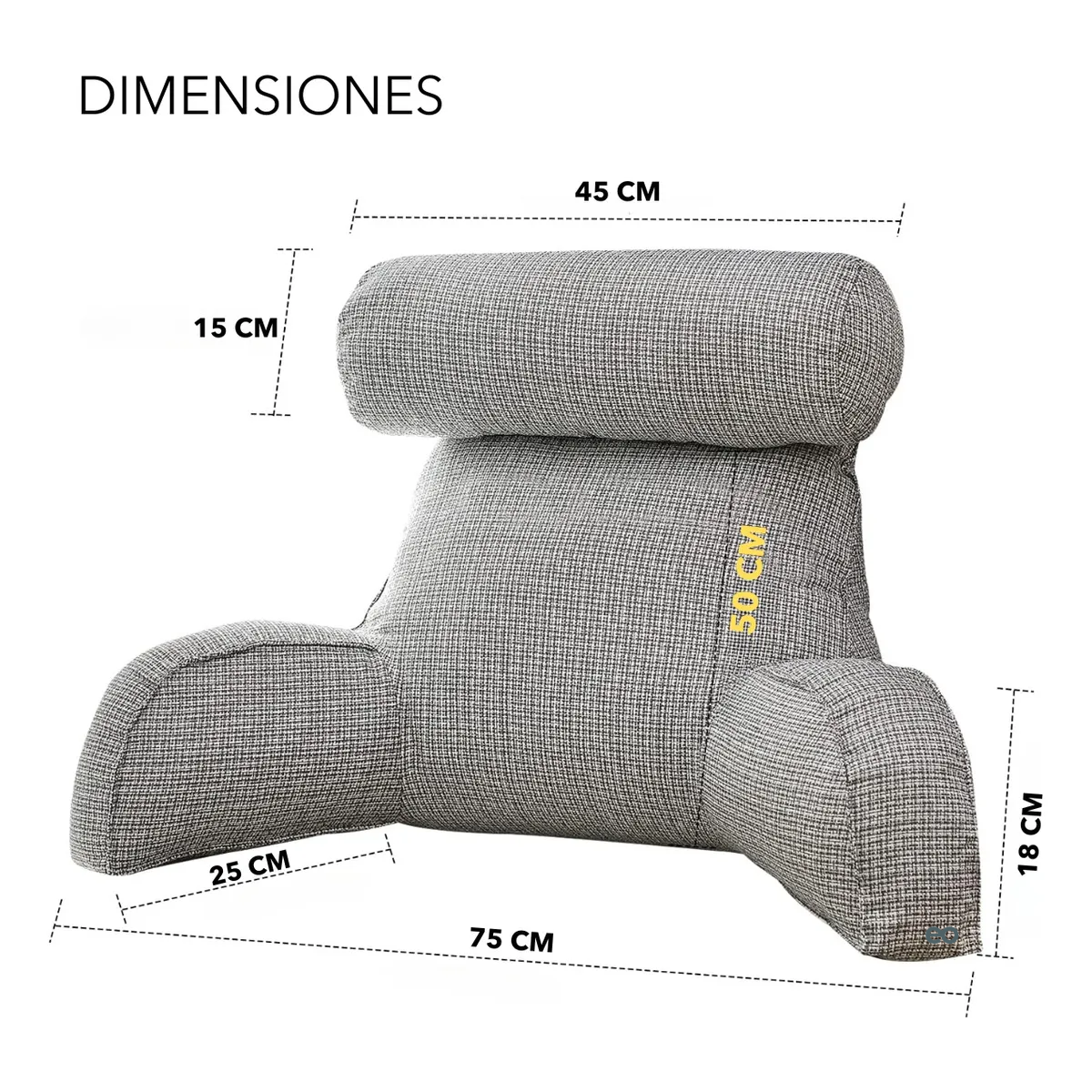 Almohada De Lectura Para Cama con Descansa Brazos