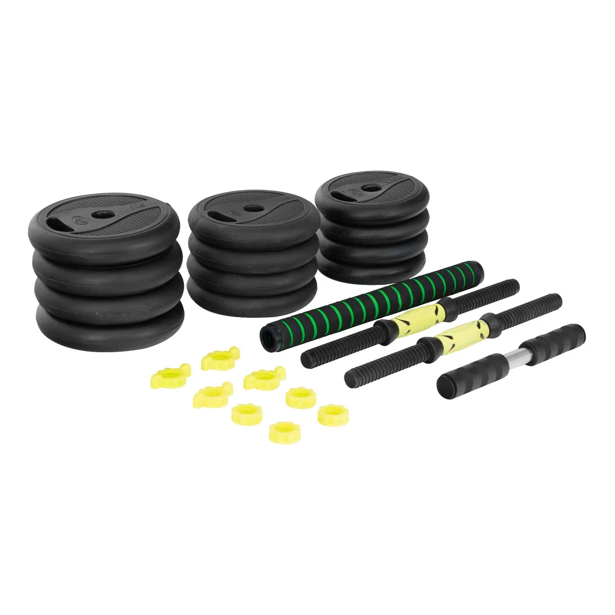 Set Mancuernas 20 Kg Barra Recta Pesas Para Ejercicio Color Amarillo