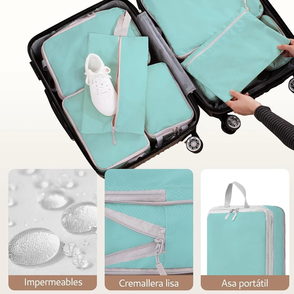 18p Bolsas De Viaje Accesorios De Viaje Bolsas Organizadoras Celeste