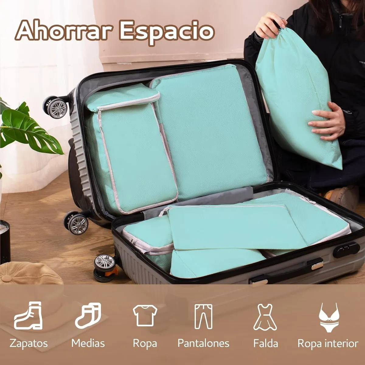 18p Bolsas De Viaje Accesorios De Viaje Bolsas Organizadoras Celeste