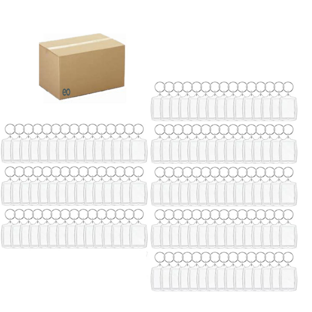Set 120 Pcs De Acrílico Transparente Llaveros De Fotos 