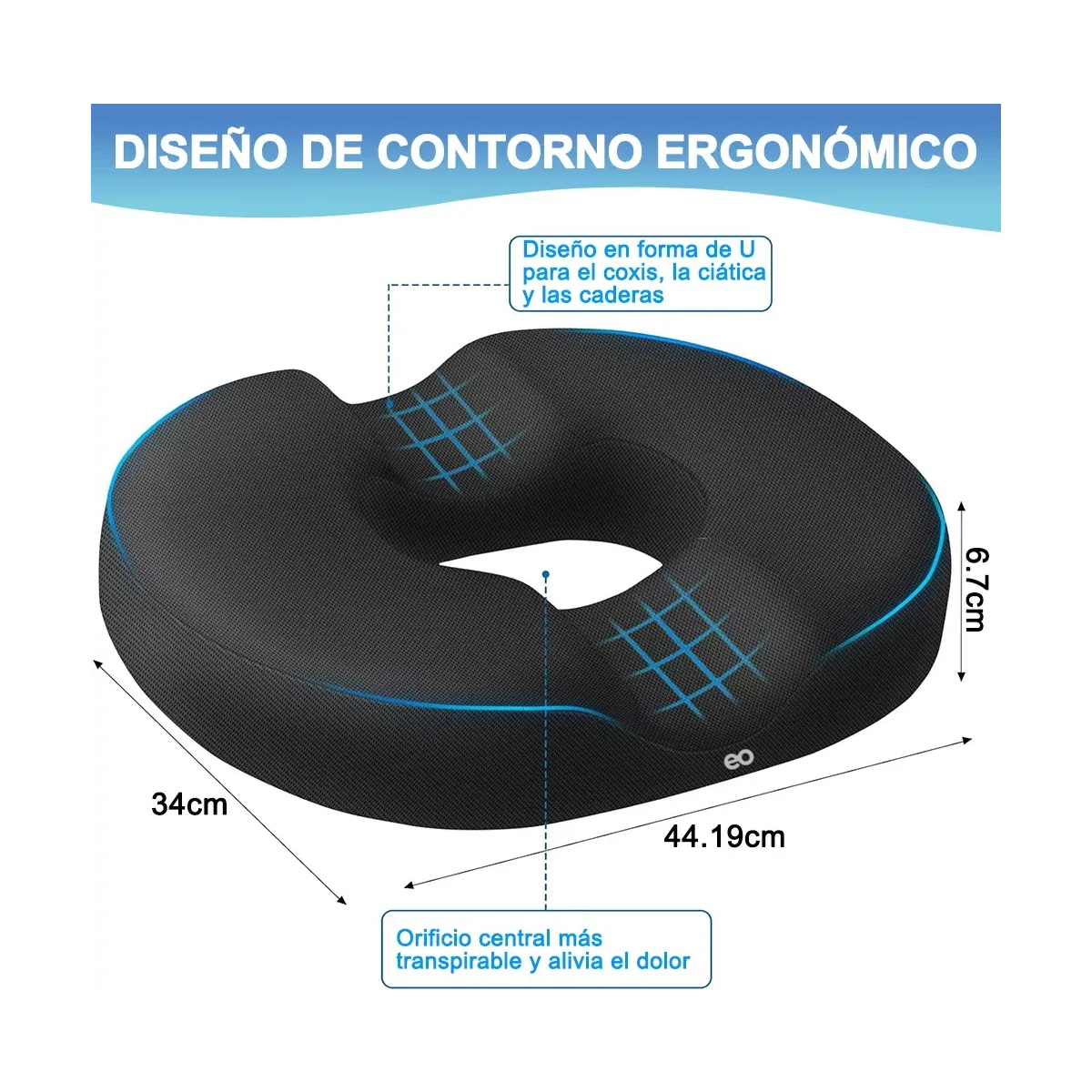 Dona Ortopédica Para Hemorroides Y Coxis Grande Negro