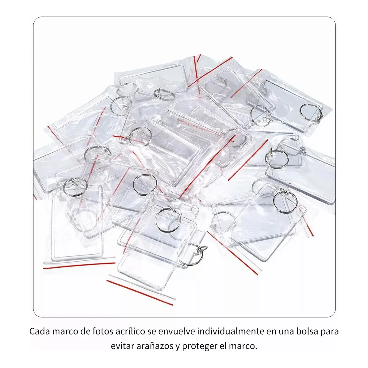Set 120 Pcs De Acrílico Transparente Llaveros De Fotos 