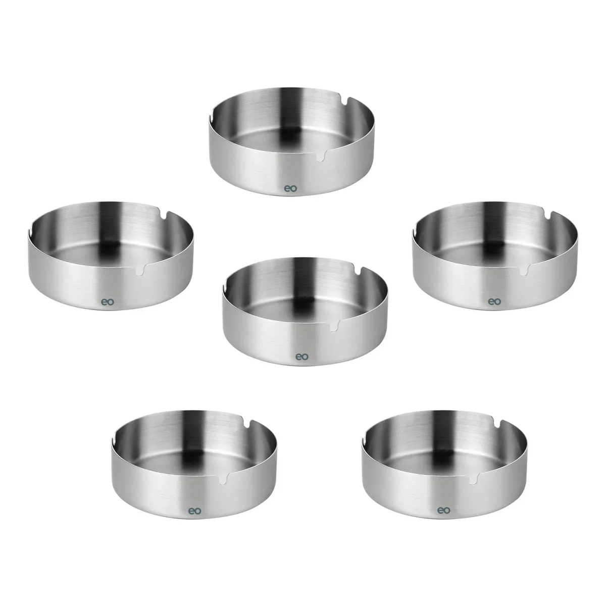 6 Piezas Cenicero De Acero Inoxidable
