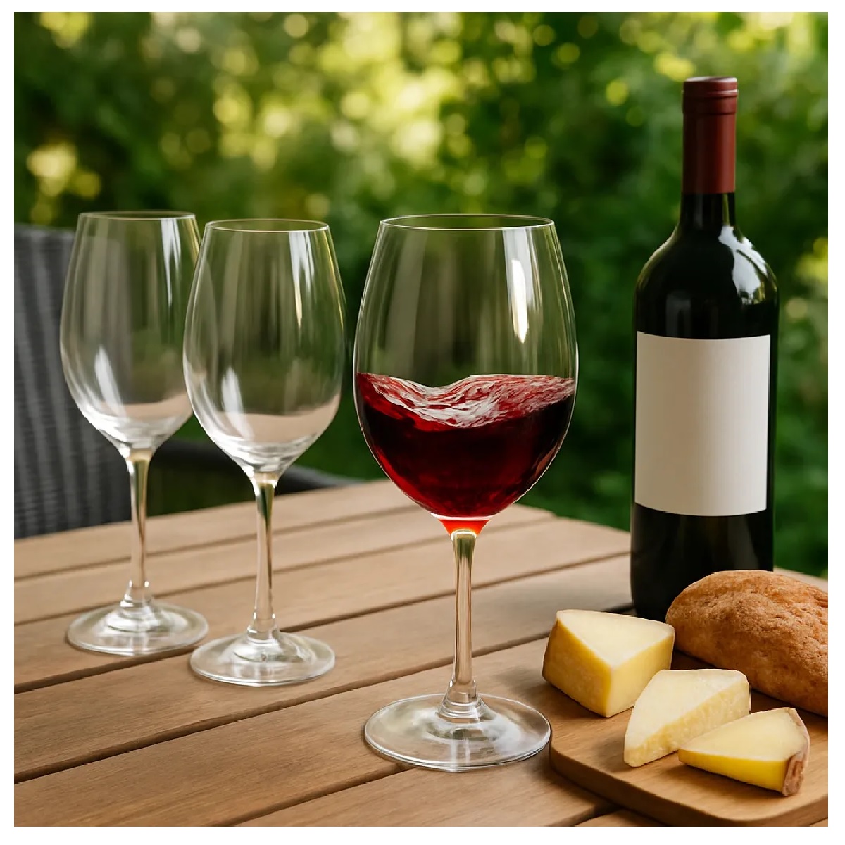 Set 6 Piezas Copas Vino Tinto Copón Vidrio 384 Ml