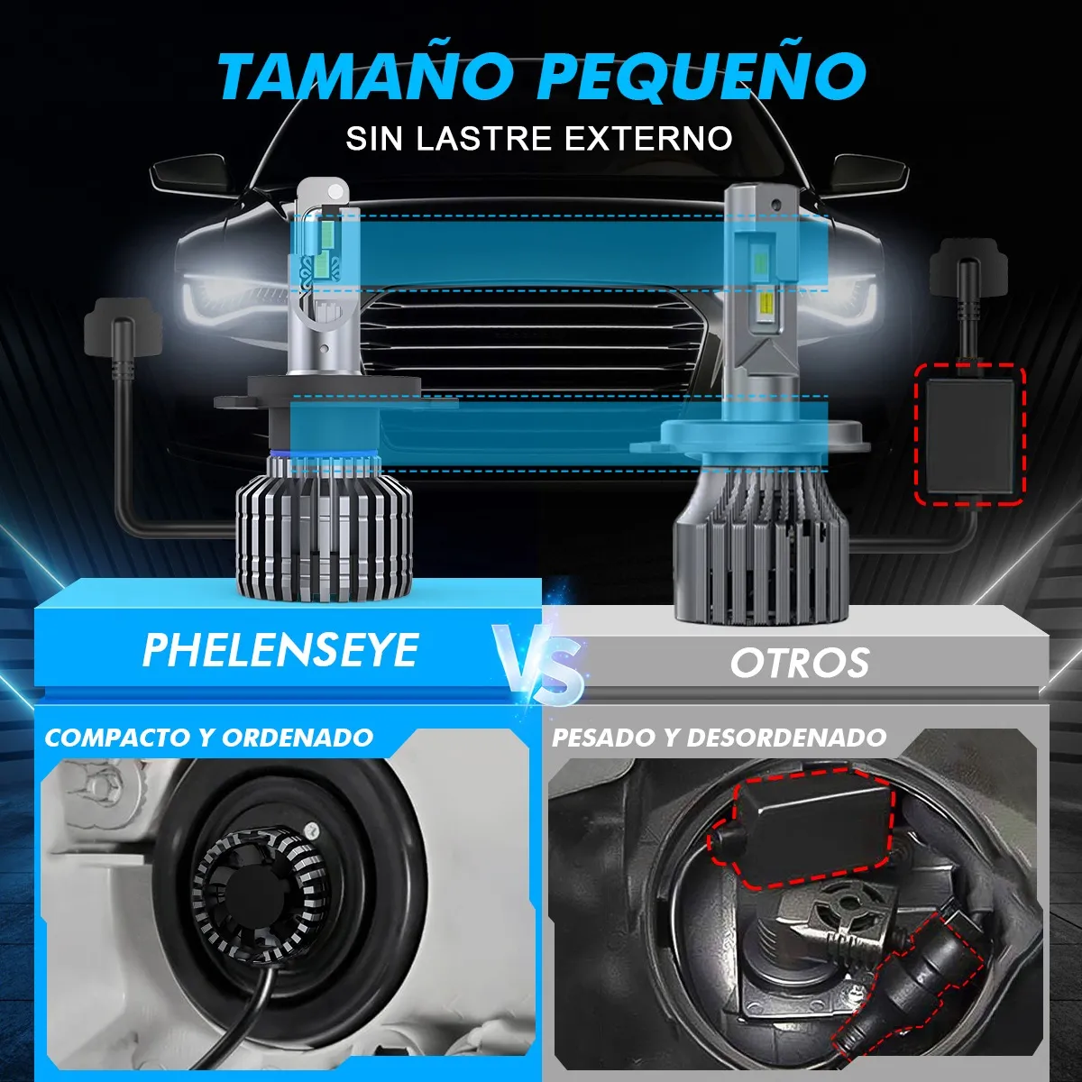 Kit De Faros Led Conector H13 150w Csp 25000lm