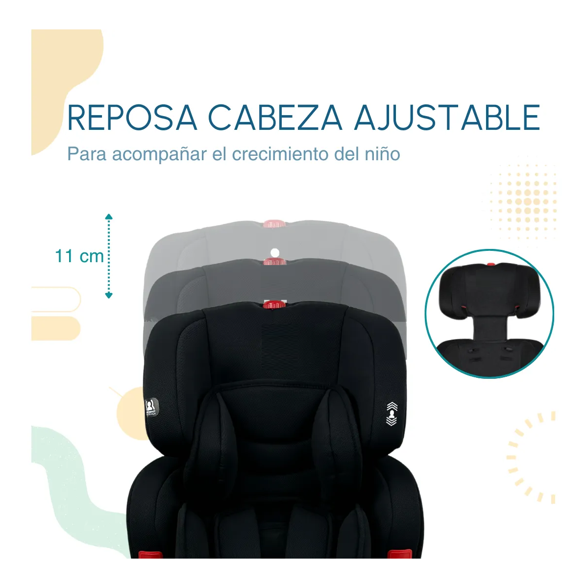Autoasiento Booster Bebe Para Silla Seguridad Color Negro 9 a 36 Kg