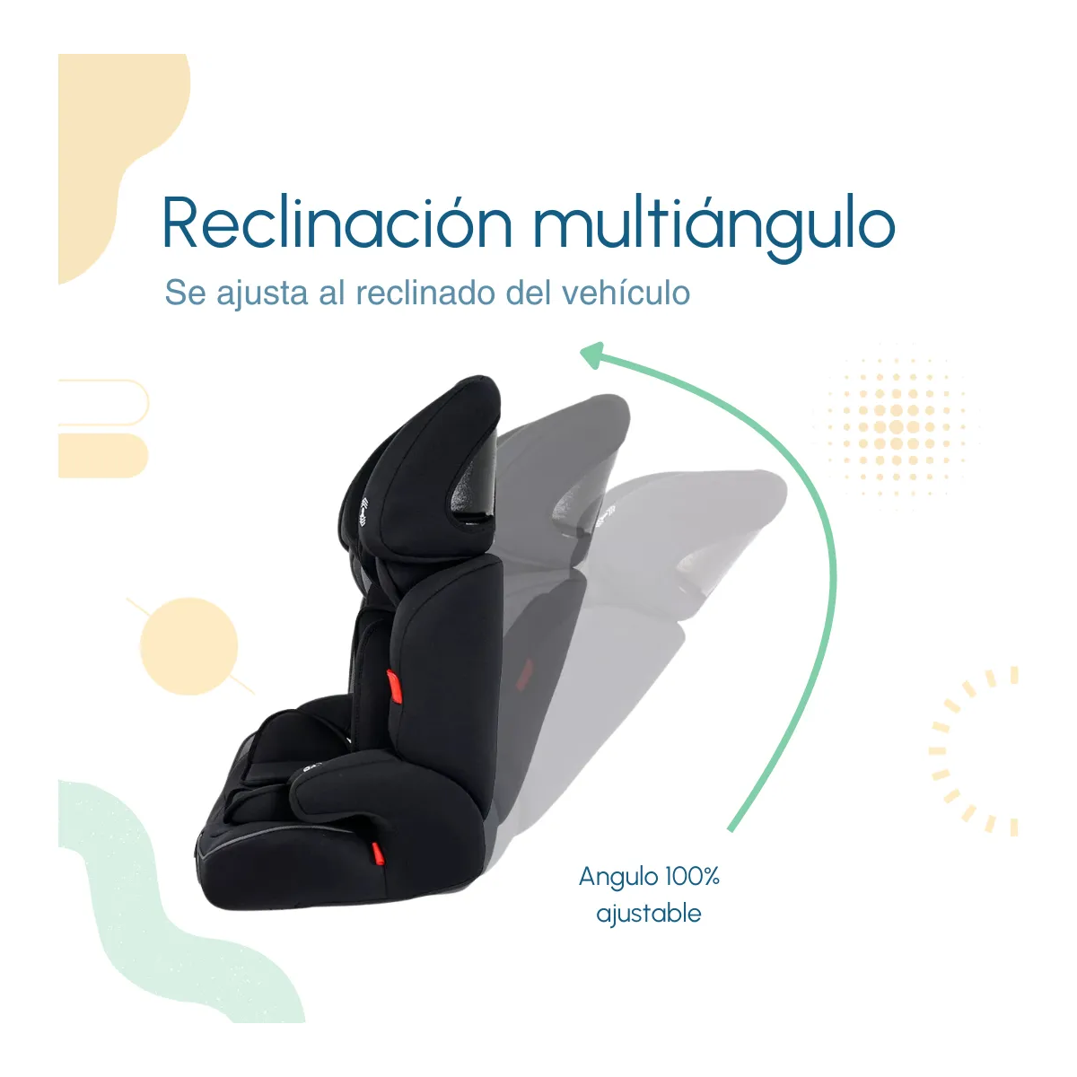 Autoasiento Booster Bebe Para Silla Seguridad Color Negro 9 a 36 Kg