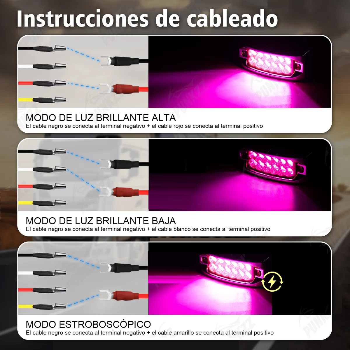 6 Plafones 12 Led Lateral Rectangular Fija Estrobo 12-24v Rosa Purpura