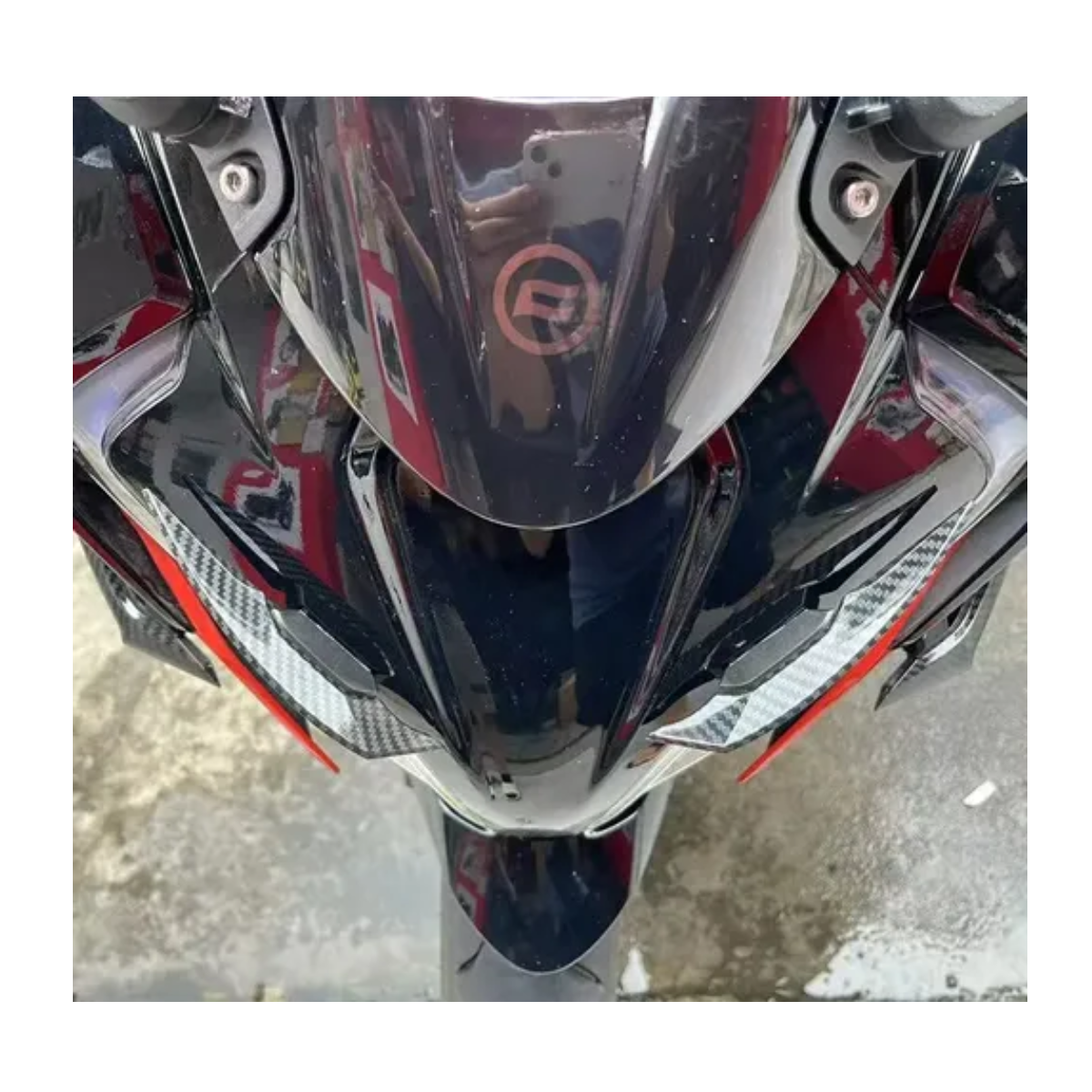 1 Par De Aletas Laterales De Moto Alerón Dinámico Negro