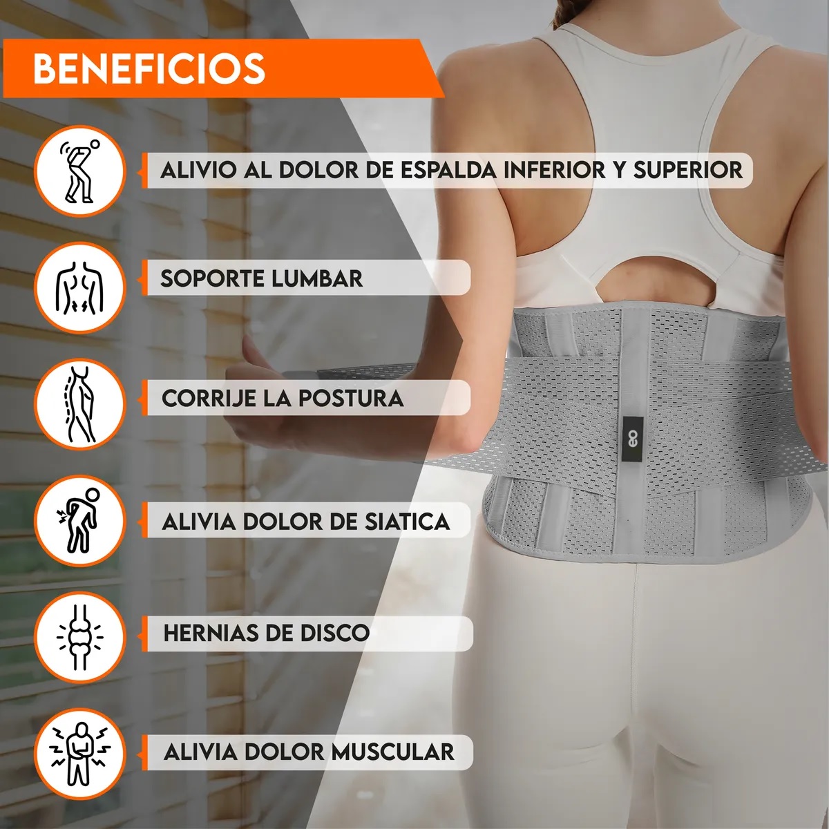 Faja Soporte Sacro Lumbar Con Varillas Ortopedica Talla: XL