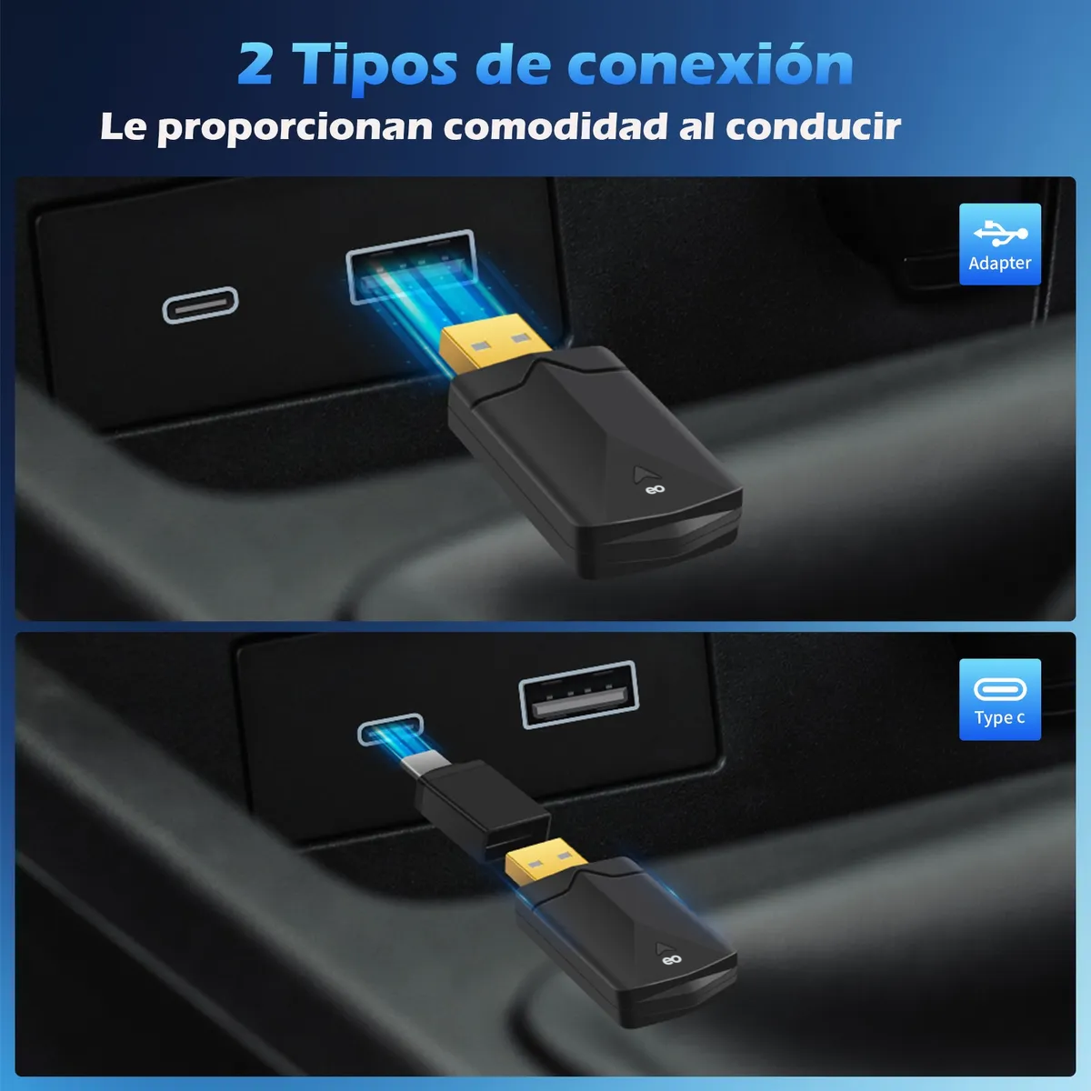 Carplay Adaptador Inalámbrico Wireless Para Iphone Y Android