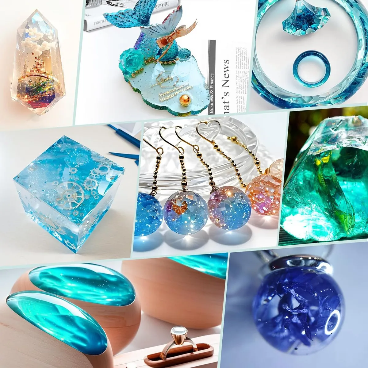 4000ml Kit Resina Epóxica Transparente Antiburbujas No Amarilleante para Decoración
