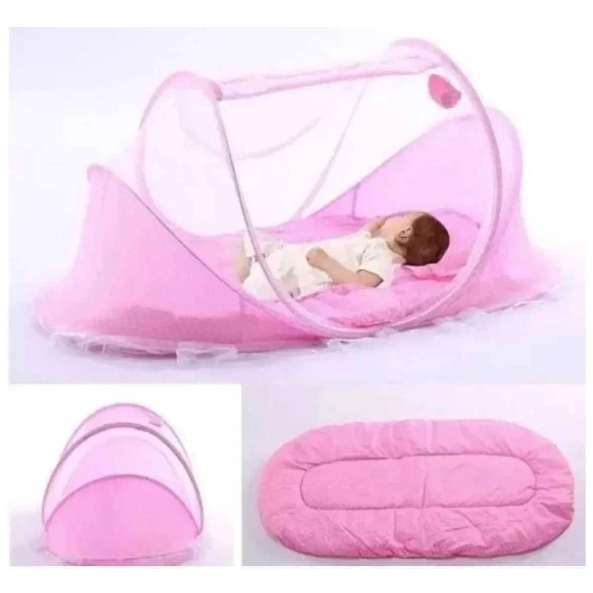 Cuna Moisés Plegable Portátil Mosquitero Bebe Colchon Inclui Color Rosa