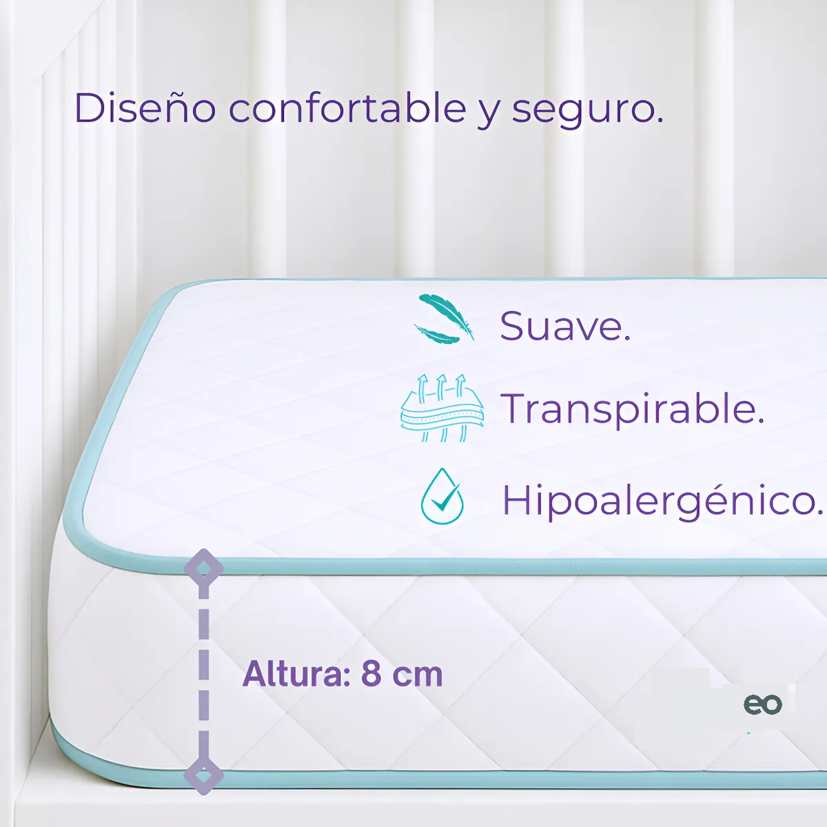 Colchón Para Cuna, Corral. Medidas 1m X .70m Blanco
