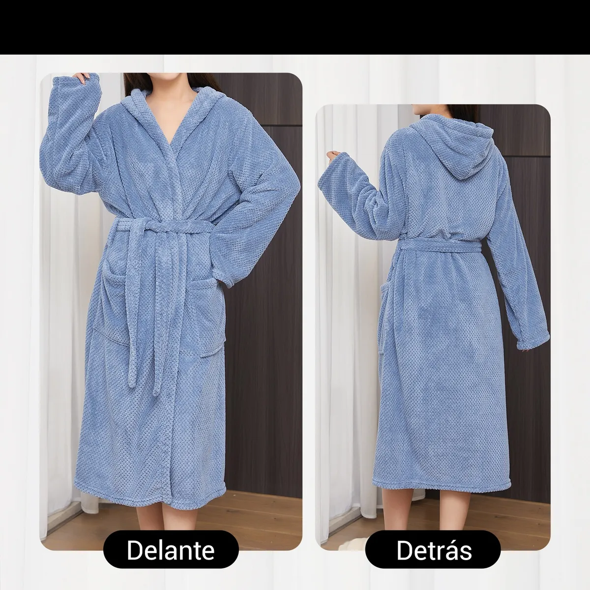 Toalla De Bata De Baño Unisex Súper Absorbente Unitalla Azul