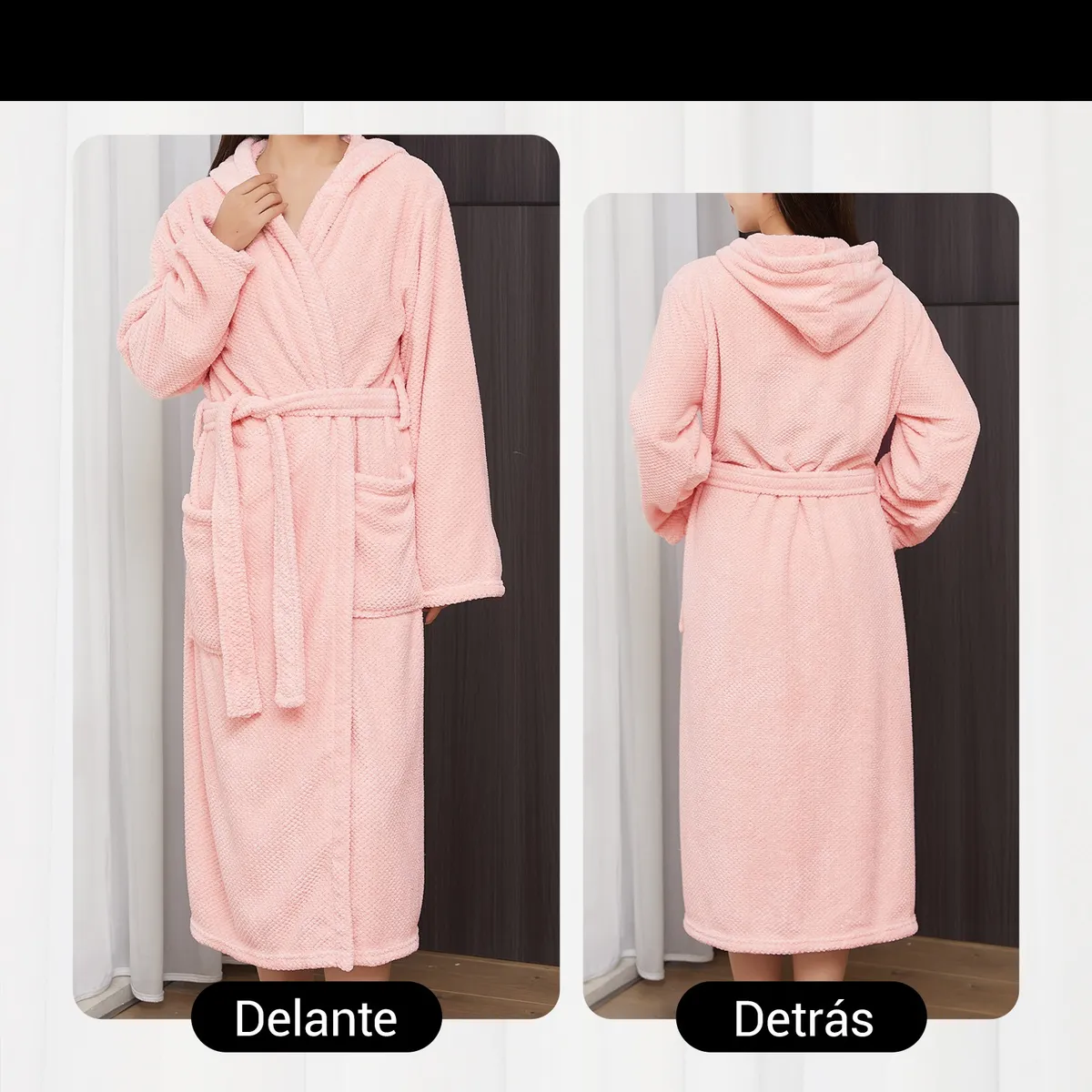 Toalla De Bata De Baño Unisex Súper Absorbente Unitalla Rosa