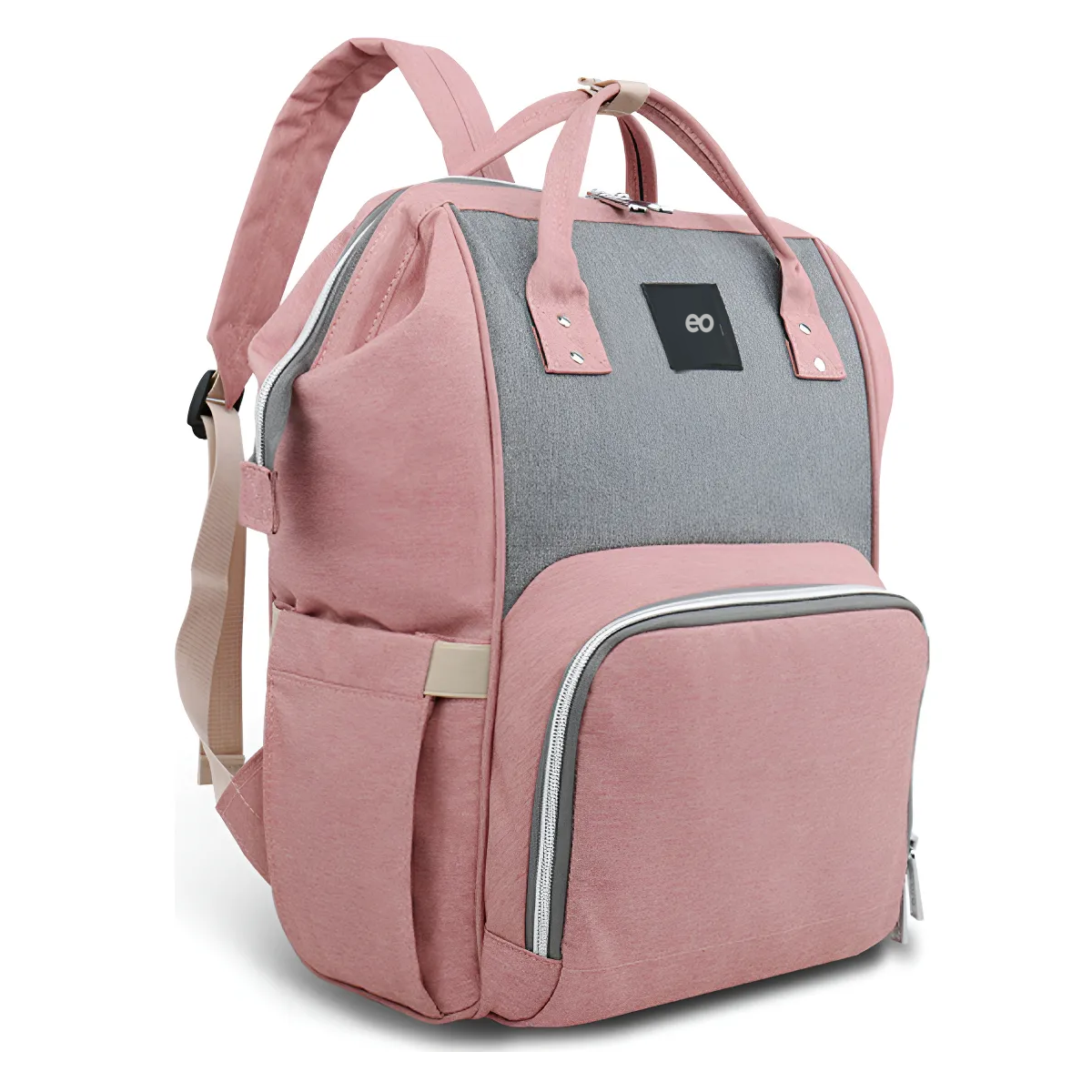 Mochila Pañaleras Para De Impermeable Rosa y Gris