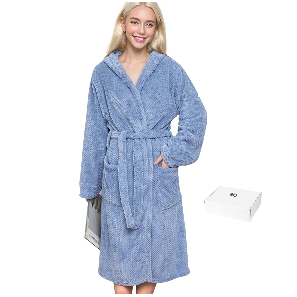 Toalla De Bata De Baño Unisex Súper Absorbente Unitalla Azul