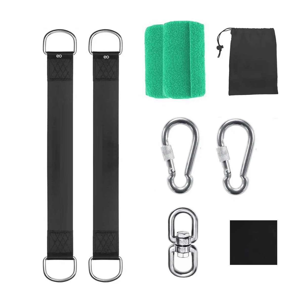 Kit Correas Colgantes Para Columpio Árbol Para Hamaca Negro 10 Pcs