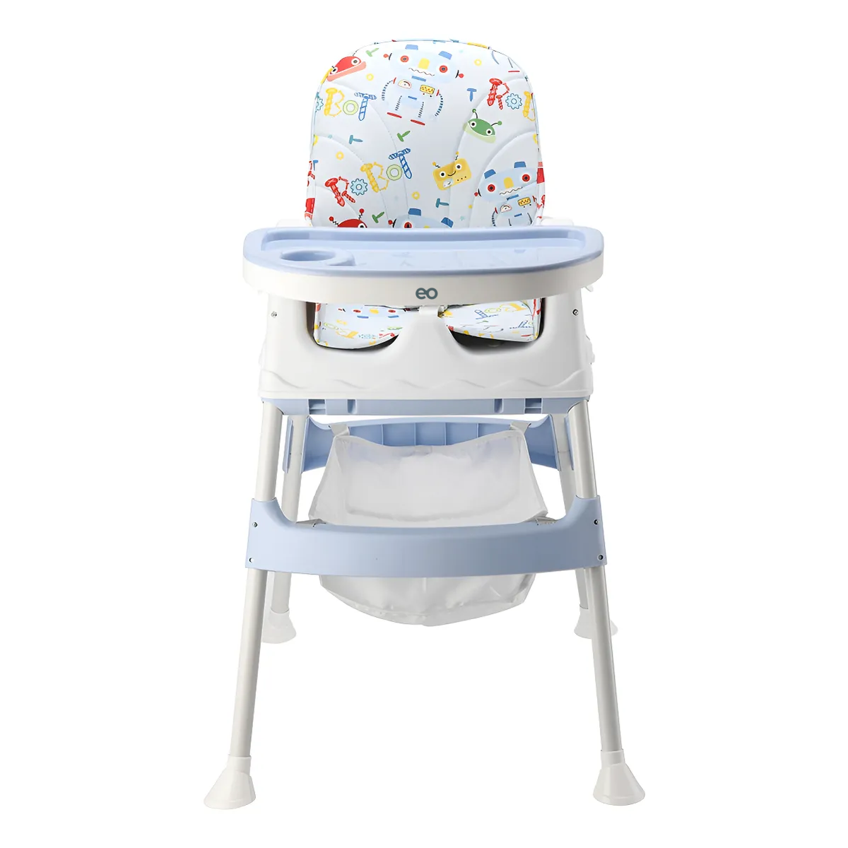 Silla Periquera Bebé 3 En 1 Silla Alta Con Ruedas Ajustable Robot Azul