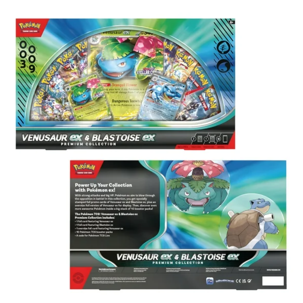 Pokemon TCG: Venusaur ex & Blastoise ex Premium Collection en Ingles