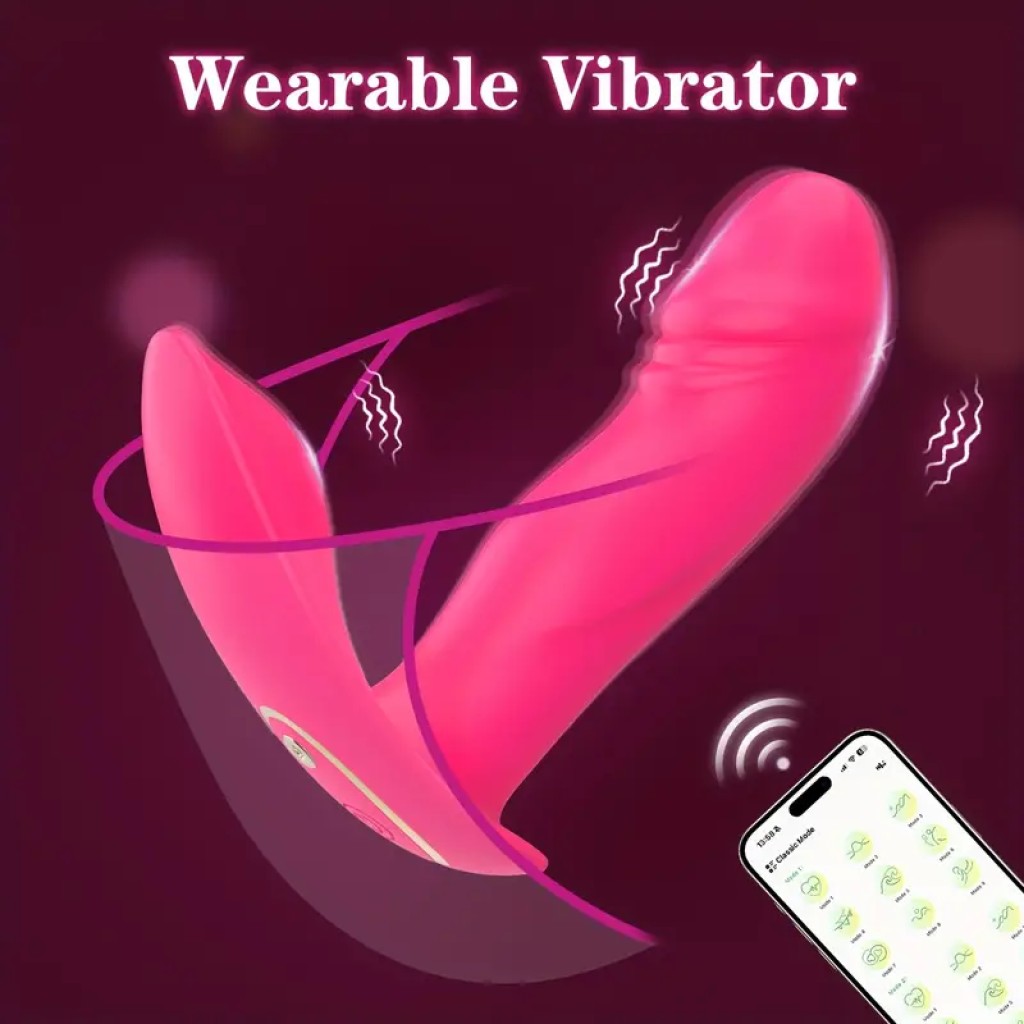 Vibrador Mujer Panty con App, 9 Modos, Recargable, Doble Estimulación Clítoris y Punto G, Silencioso