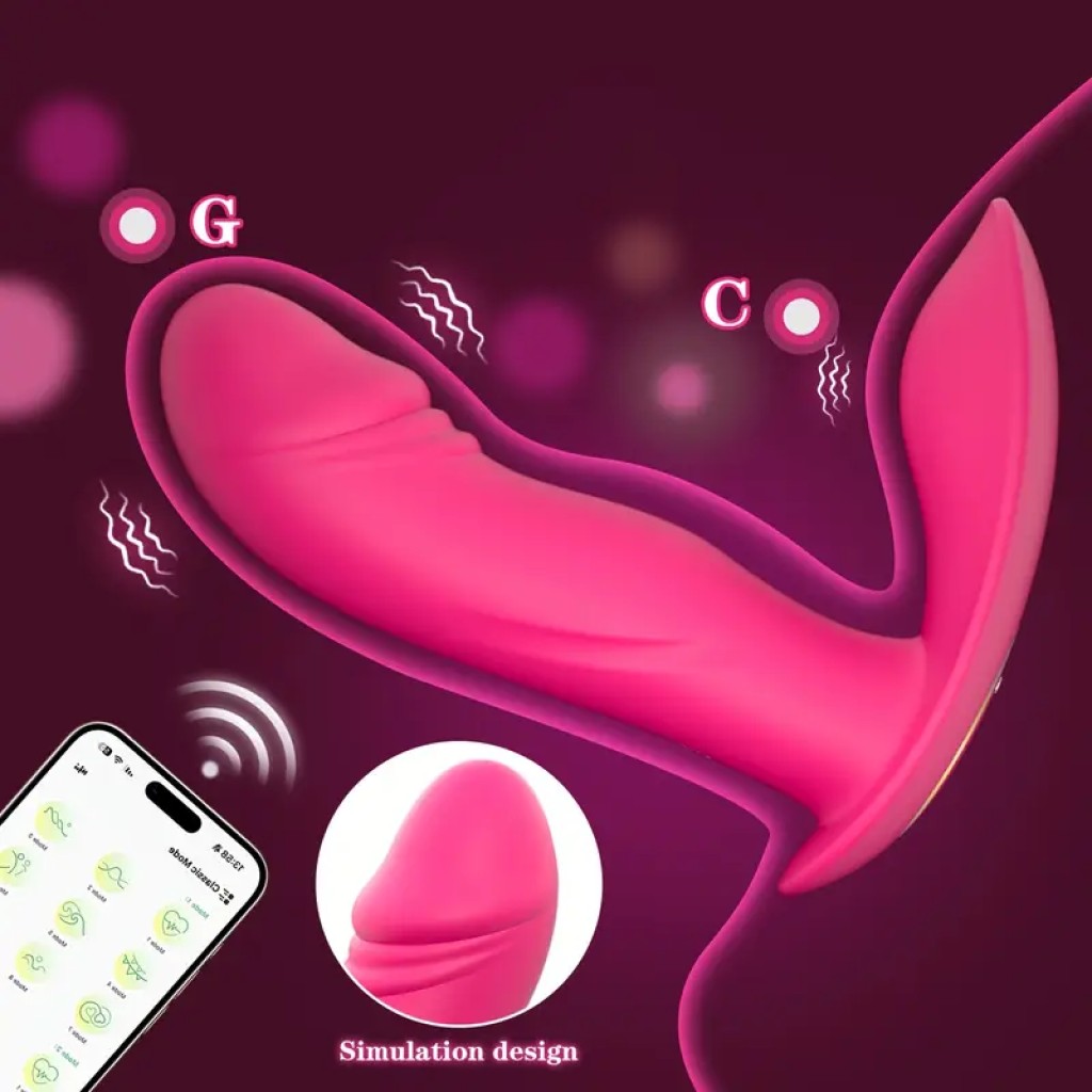 Vibrador Mujer Panty con App, 9 Modos, Recargable, Doble Estimulación Clítoris y Punto G, Silencioso