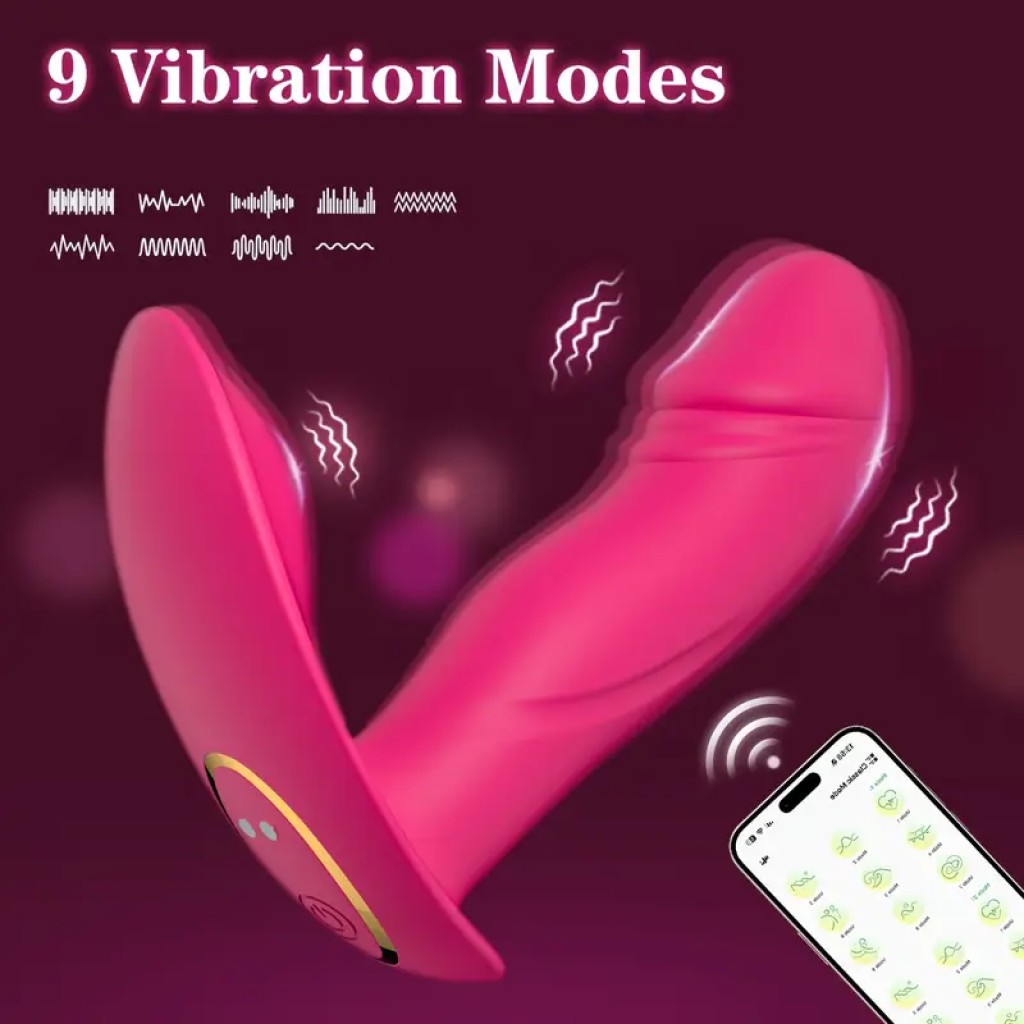 Vibrador Mujer Panty con App, 9 Modos, Recargable, Doble Estimulación Clítoris y Punto G, Silencioso
