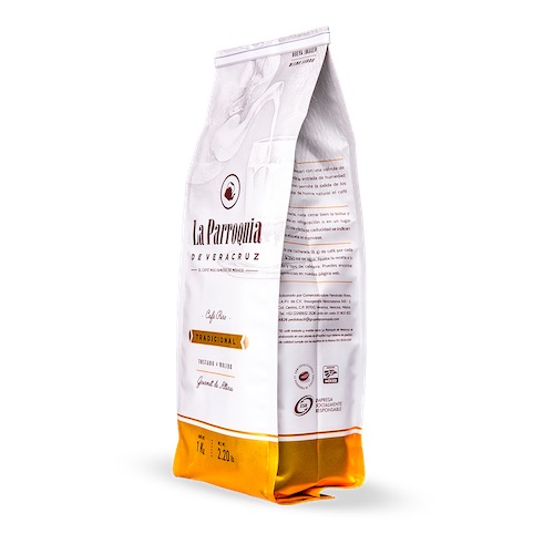 Cafe La Parroquia De Veracruz 1  Kg Molido, Tostado y Tradicional, Gourmet Puro 100%, Cuerpo Completo