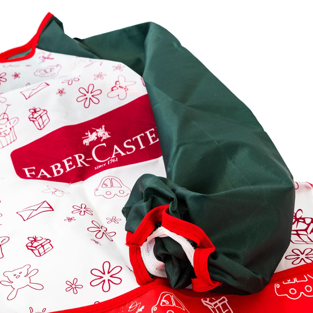 Bata de Arte Faber-Castell Impermeable Unitalla Manga Larga Resistente y Lavable con Bolsa Cangurera