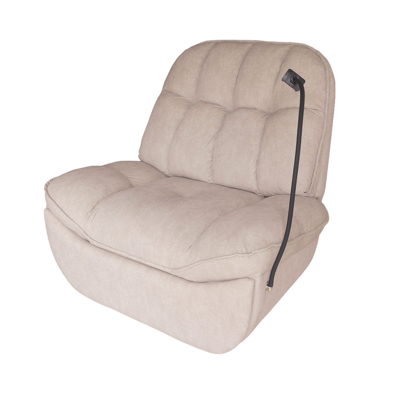 Sillon Mecedora  Reclinable Giratorio 360° con Porta Celular y Respaldo Acolchado de Alta Densidad Comodo Junior Beige