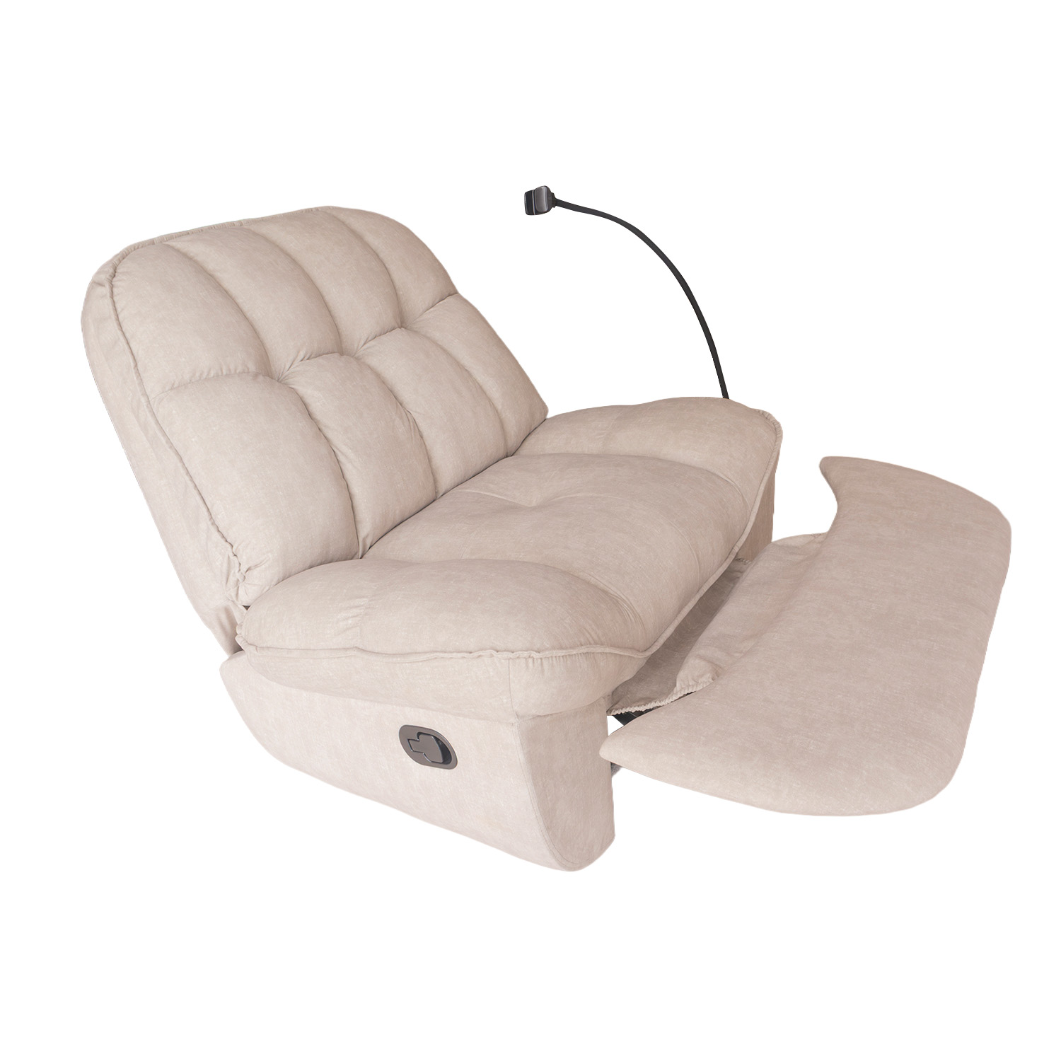 Sillon Mecedora  Reclinable Giratorio 360° con Porta Celular y Respaldo Acolchado de Alta Densidad Comodo Junior Beige