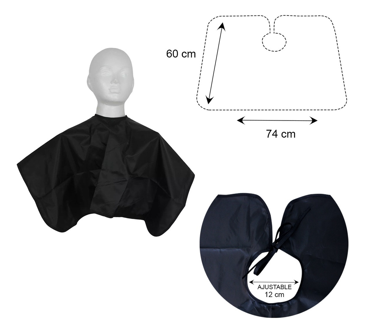 Capa Corte Tinte Maquillaje Tela Repelente Estilista Barbero CAT
