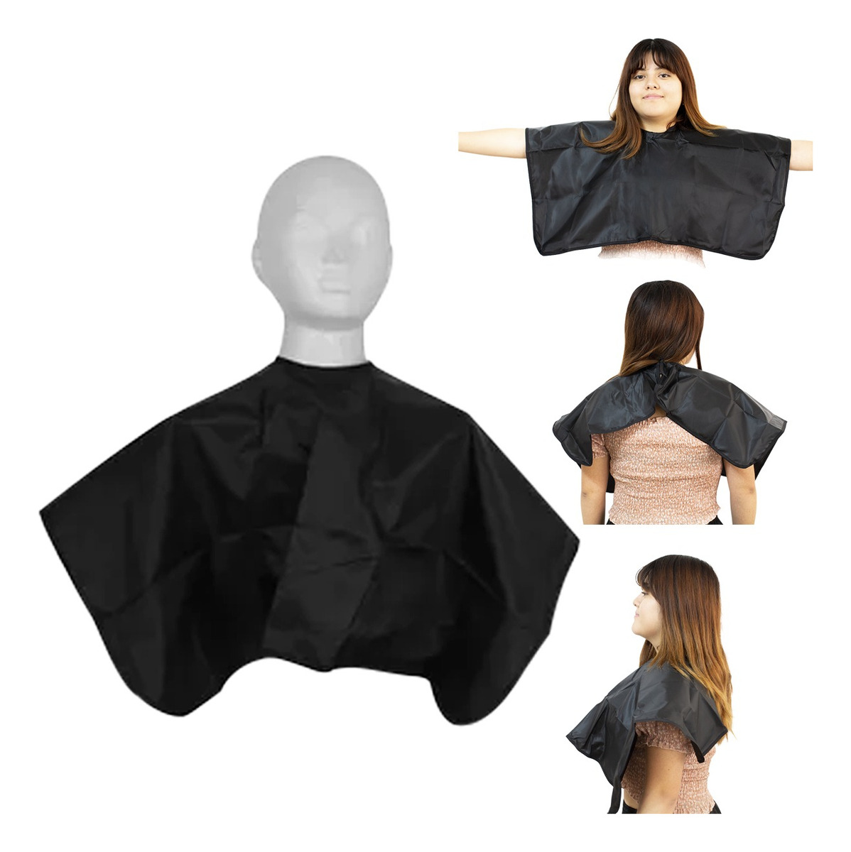 Capa Corte Tinte Maquillaje Tela Repelente Estilista Barbero CAT
