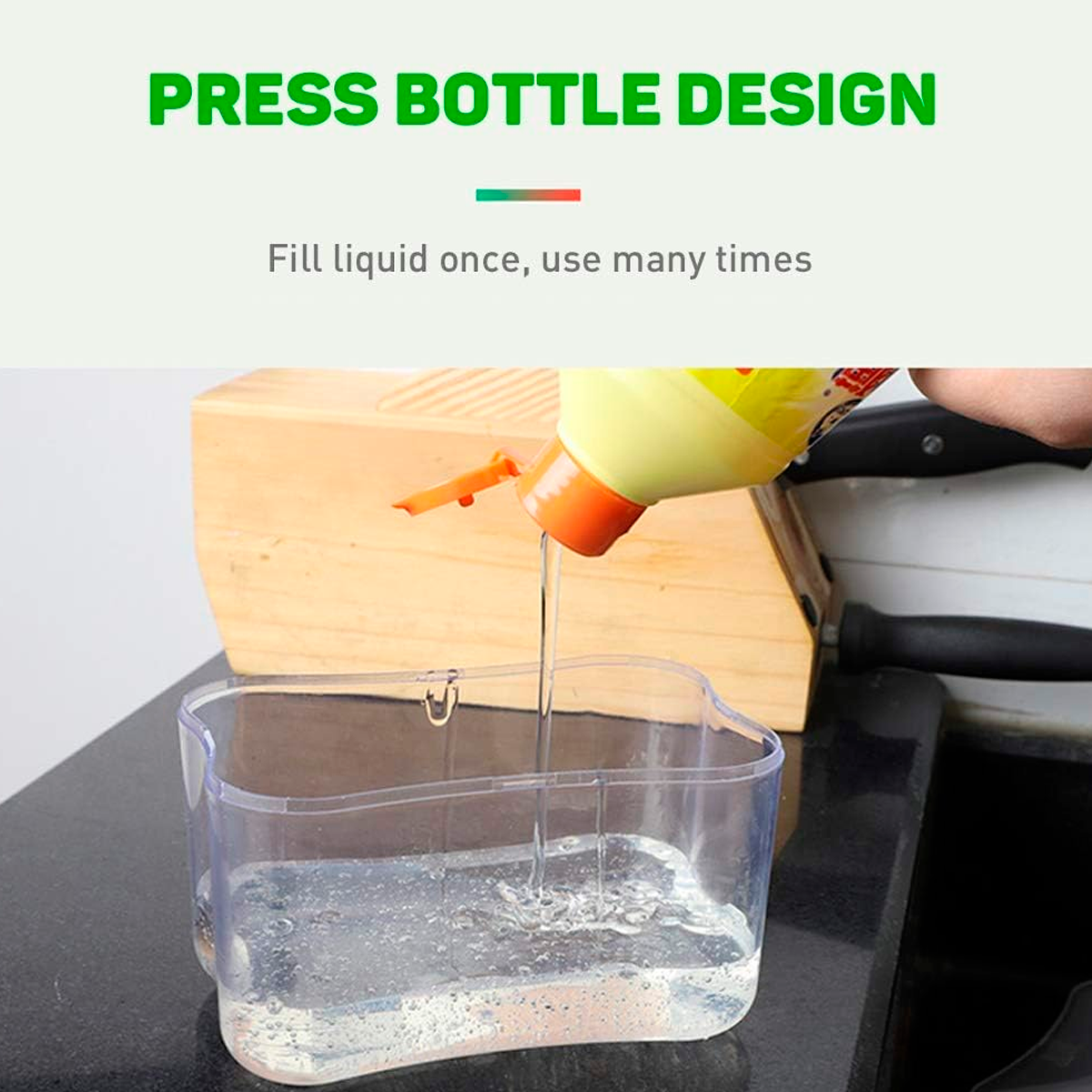 Dispensador Jabón Liquido Para Trastes Uso De Cocina
