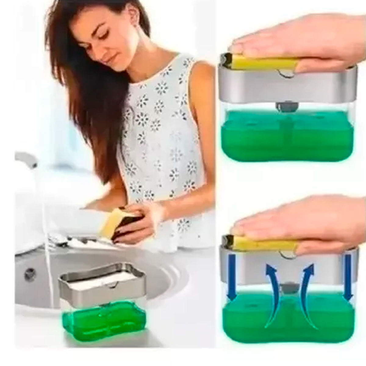 Dispensador Jabón Liquido Para Trastes Uso De Cocina