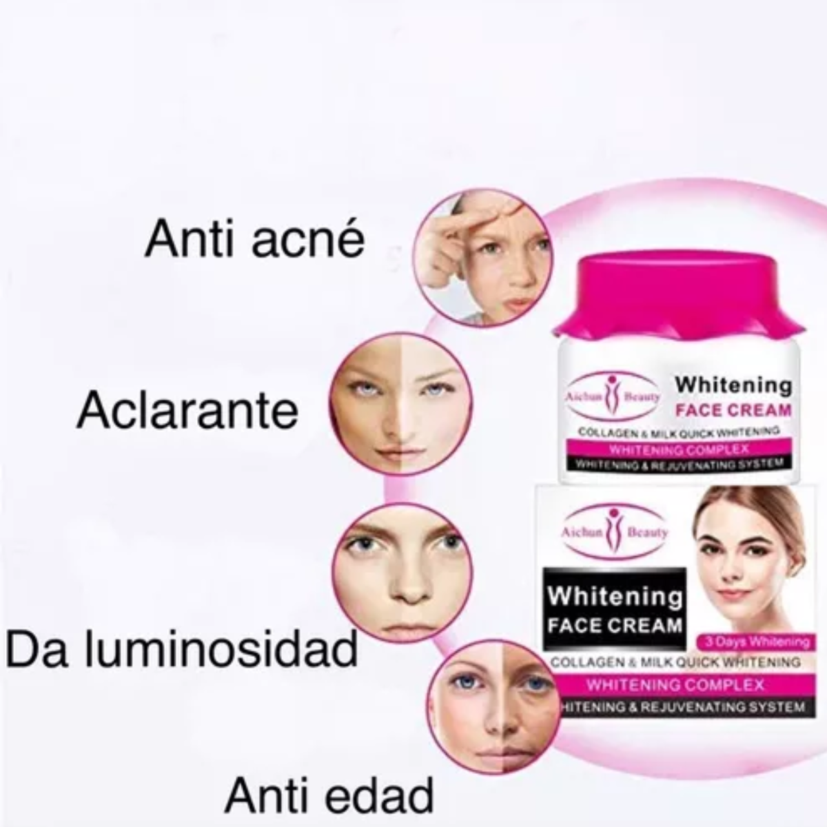 Crema Blanqueadora Hidratante Aclaradora Manchas Rostro 80ml