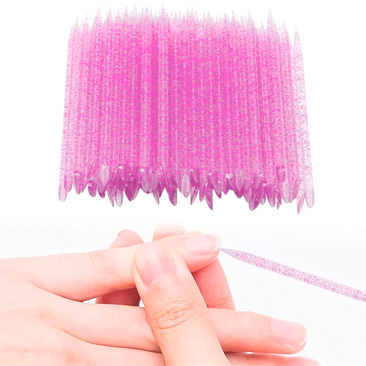 100 Palillos Palos Plastico Manicura Empujador Cuticula Uñas