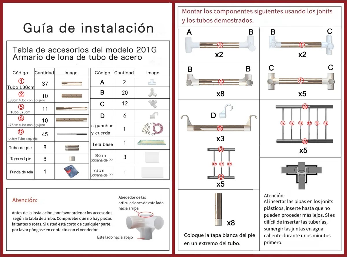 Armario Armable Ropero Closed Closet Organizador Ropa 205cm Color Gris