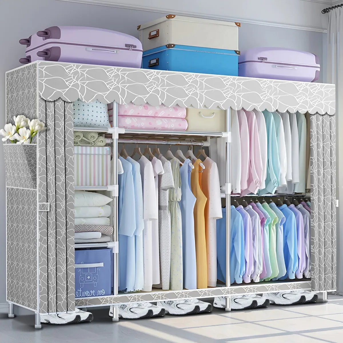 Armario Armable Ropero Closed Closet Organizador Ropa 205cm Color Gris
