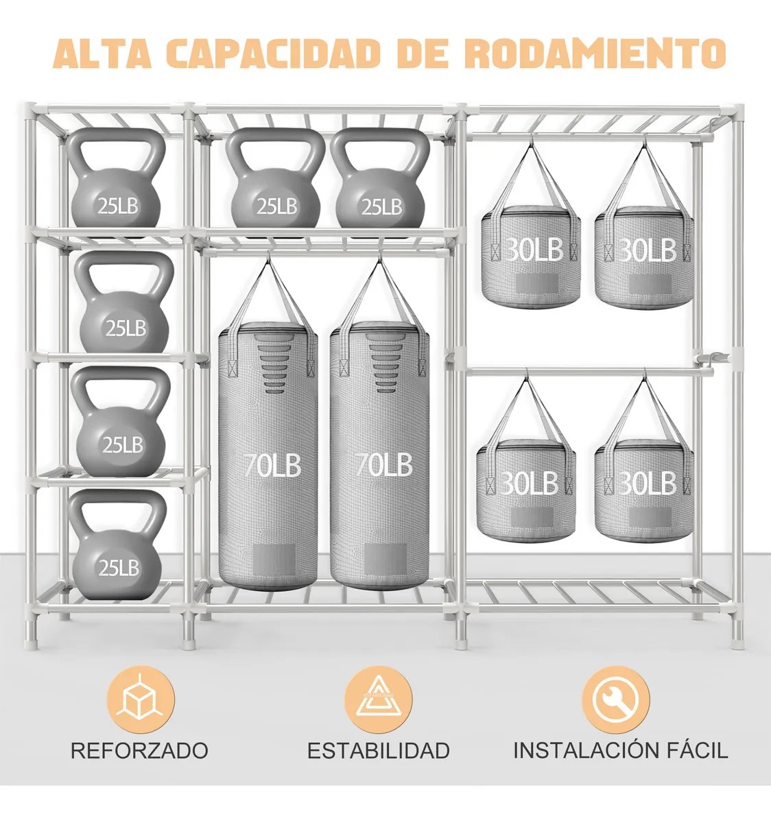 Armario Armable Ropero Closed Closet Organizador Ropa 205cm Color Gris