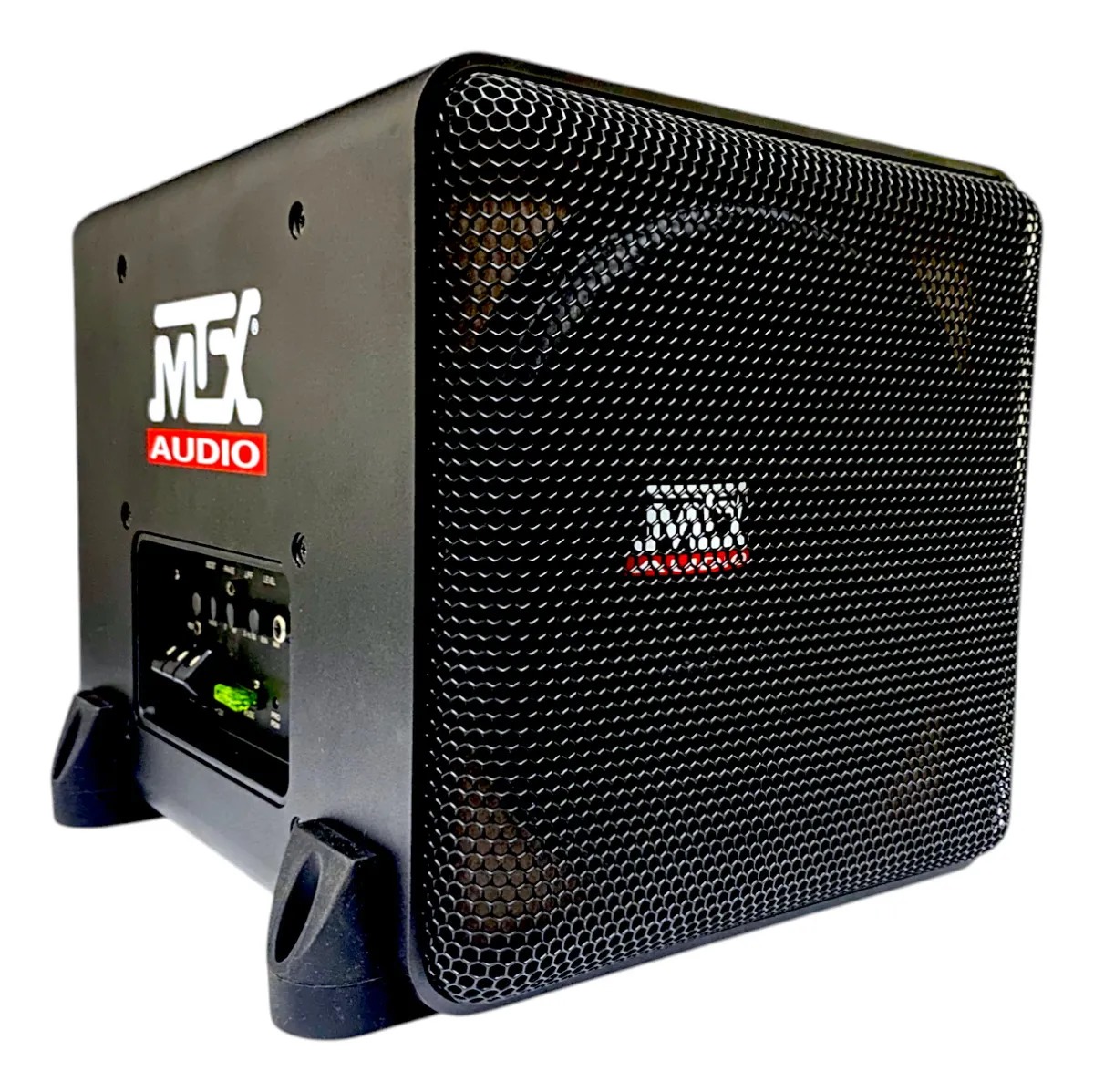 Doble Subwoofer Amplificado 8 PLG Mtx Audio Boombox8 1000w Color Negro