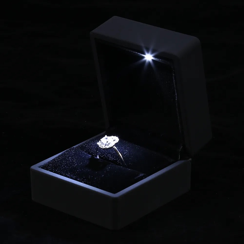Caja Estuche Para Anillo De Compromiso Con Luz Led
