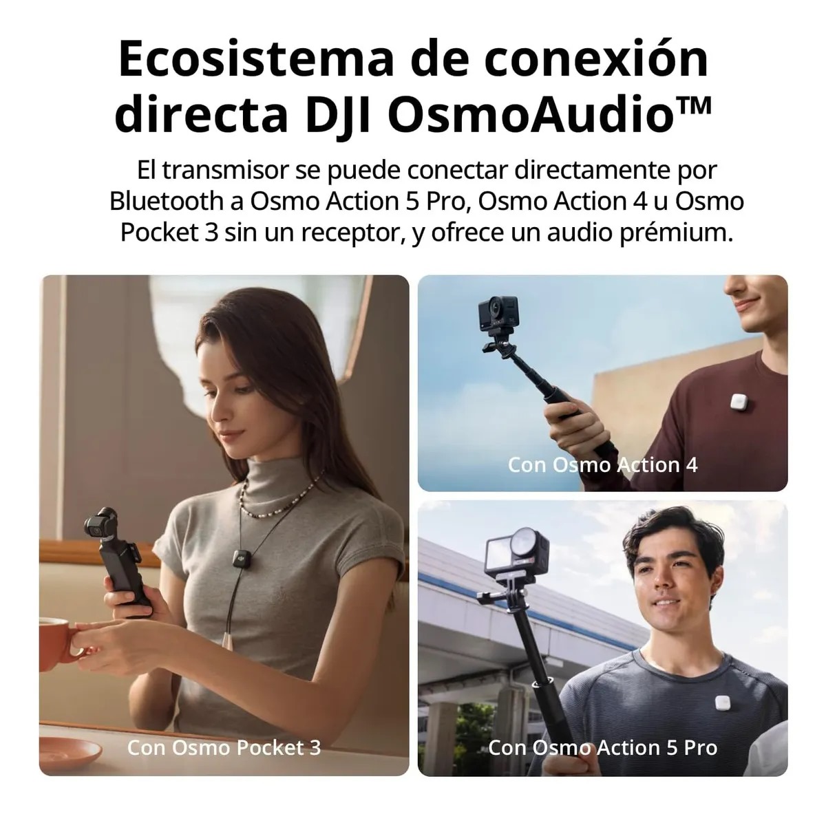 Dji Mic Mini (2 Tx + 1 Rx + Estuche De Carga) Transmisor Inalámbrico con Receptor, Superligero