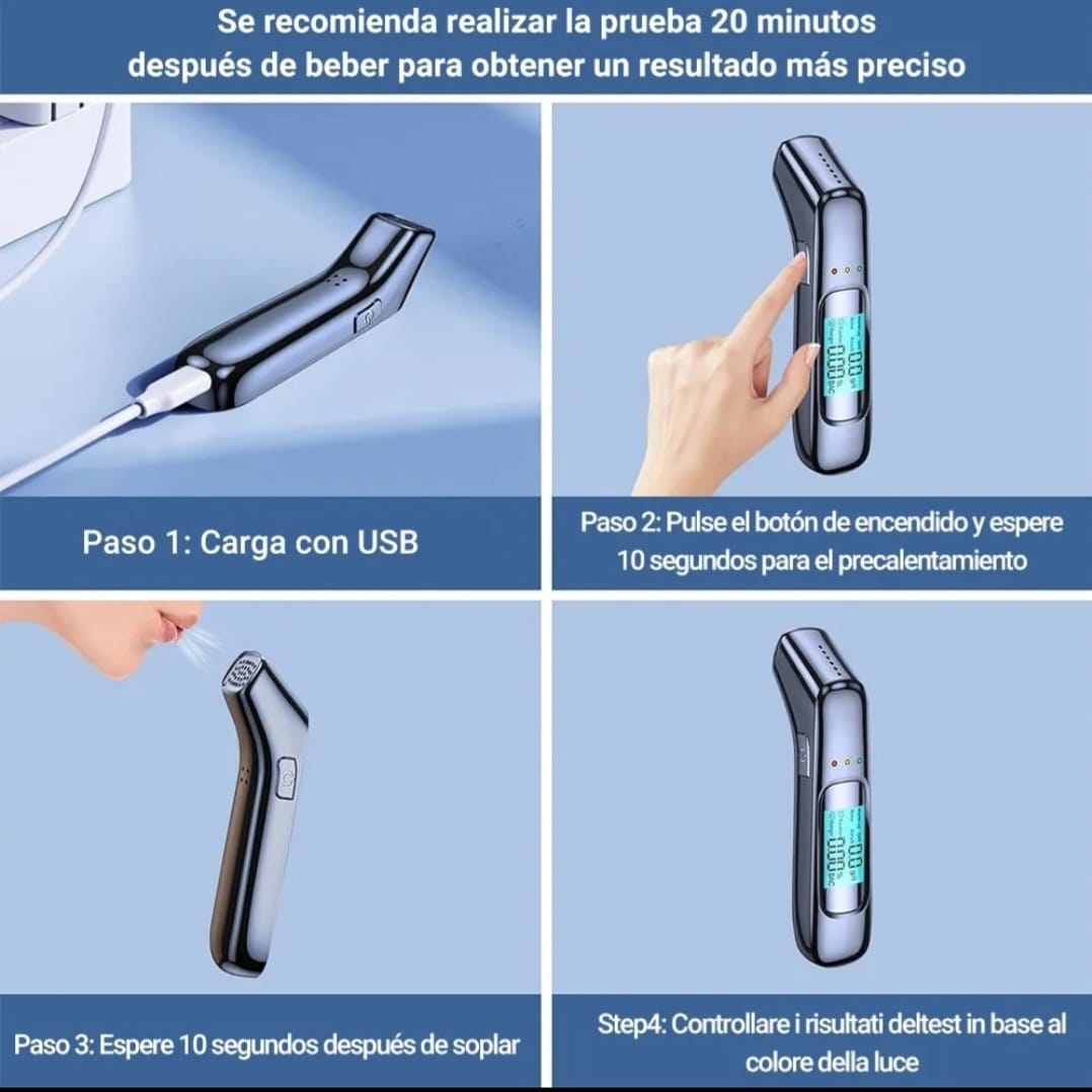 Alcoholímetro Digital Lcd Probador De Alcohol Sin Contacto